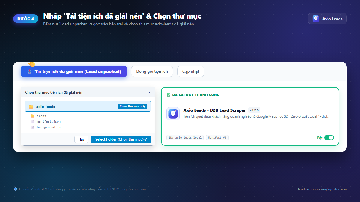 Click Load unpacked and select folder illustration